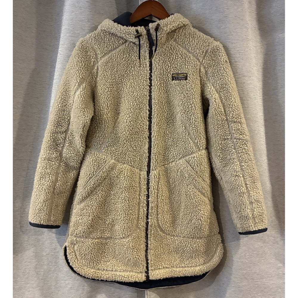 LL Bean Mountain Pile Fleece Winter Coat Hooded Size XS Women's Fashion‎